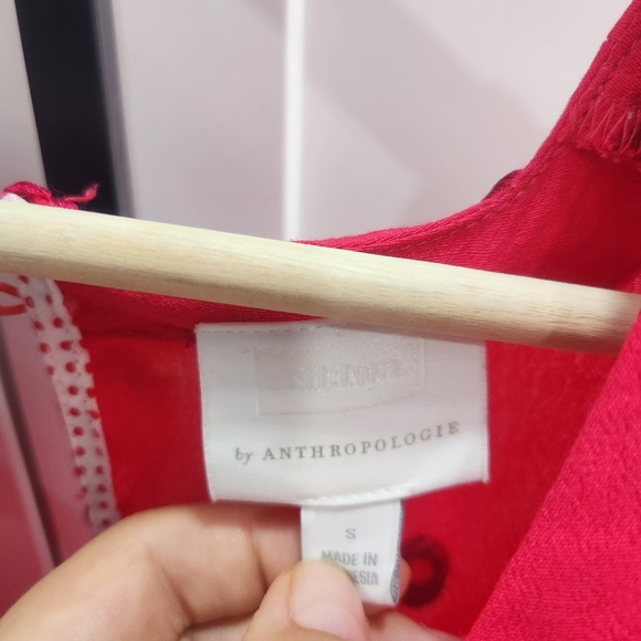 Anthropologie Ett:twa Greenbrier Embroidered Romper Pink Small - Picture 9 of 16